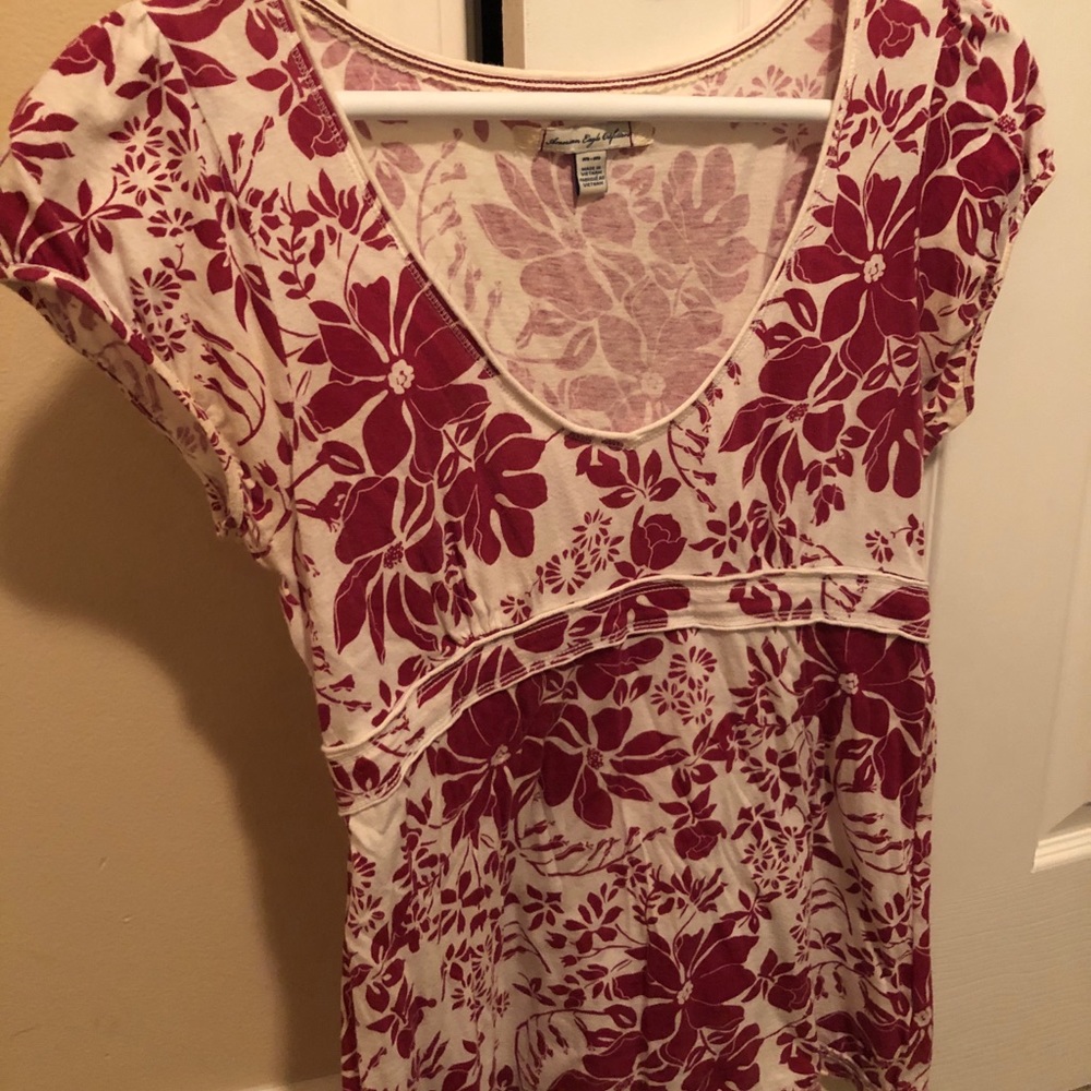 Low cut floral dressy top